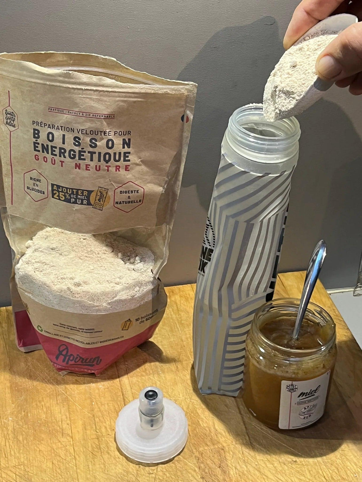 APIRUN - Boisson énergétique - Pack vrac 500g et pot de miel 250g