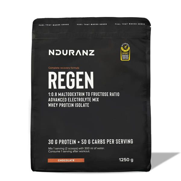 Nduranz - Boisson récupération – Regen - Protéines / Carbs - 1250 g - Chocolate