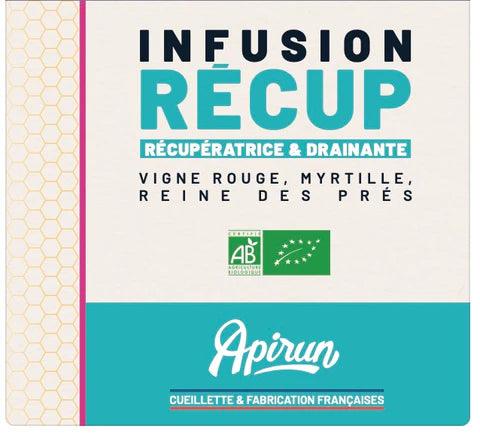 Infusion de plantes en complément alimentaire, aux propriétés drainantes, idéale pour favoriser la récupération et le bien-être après l’effort.
