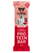 Barre protéinée bio Chimpanzee sans gluten et riche en fibres, idéale pour compléter facilement l’apport en énergie et en protéines.
