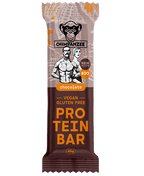 Barre protéinée bio Chimpanzee sans gluten et riche en fibres, idéale pour compléter facilement l’apport en énergie et en protéines.
