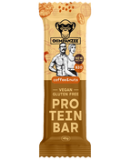 Barre protéinée bio Chimpanzee sans gluten et riche en fibres, idéale pour compléter facilement l’apport en énergie et en protéines.
