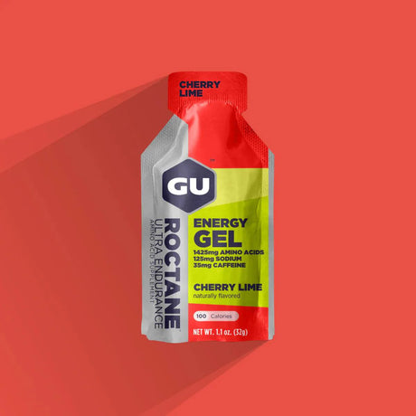 Gel énergétique GU ROCTANE conçu pour les efforts longs et intenses, apportant une énergie rapide et soutenue, enrichi en électrolytes et acides aminés (1425 mg), avec 180 mg de sodium pour l’hydratation et le soutien musculaire.